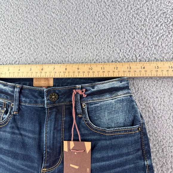 Driftwood Jeans Womens 26 Colette Embroidered Crop Straight Portofino Raw Edge - Picture 11 of 16